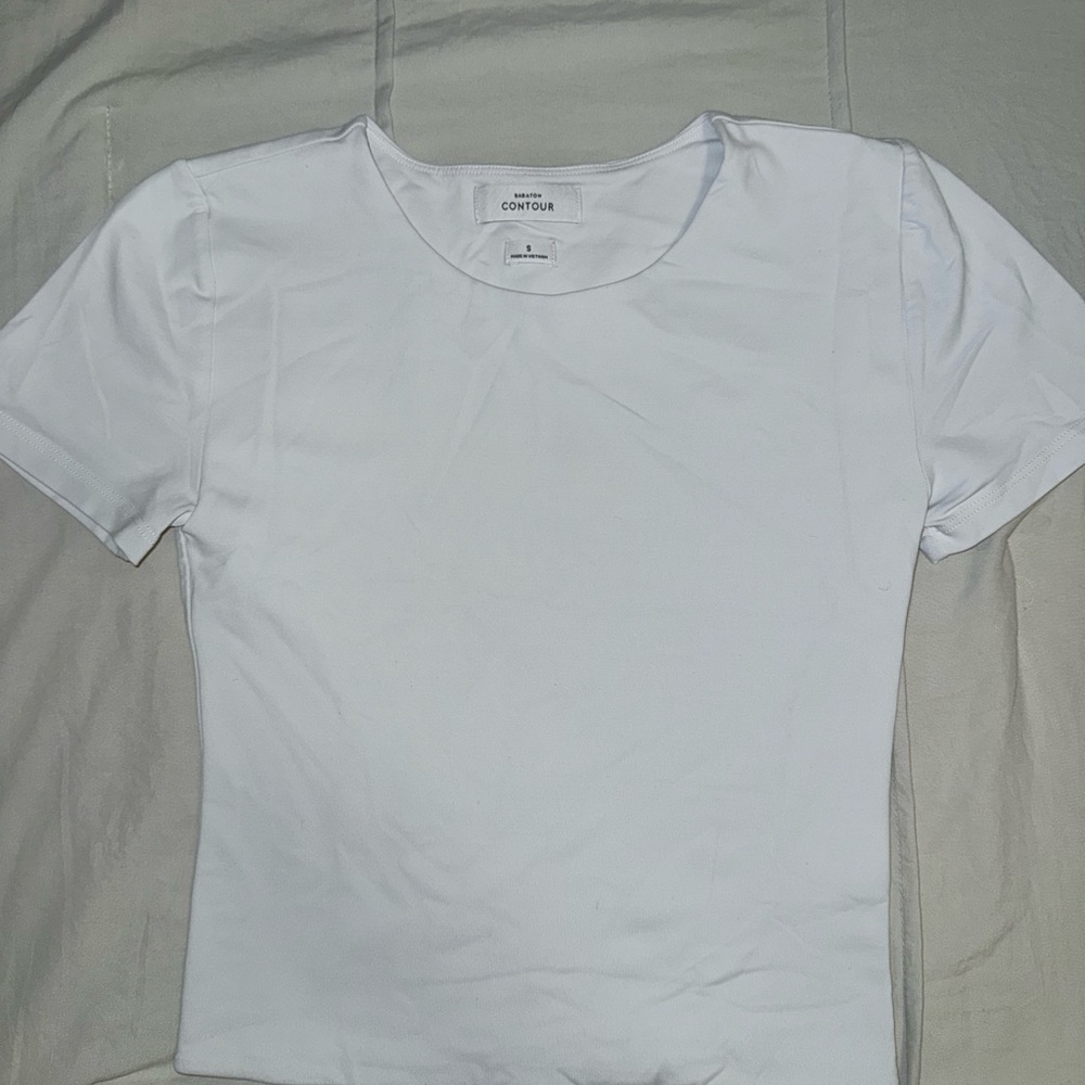 Aritzia White Short Sleeve Top